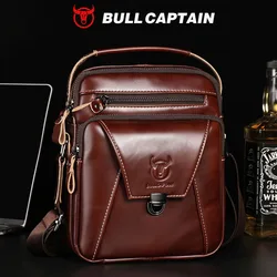 BULLCAPTAIN Heren schouder diagonale schouderlaag leer Business Casual nieuwe persoonlijkheid kleine tas