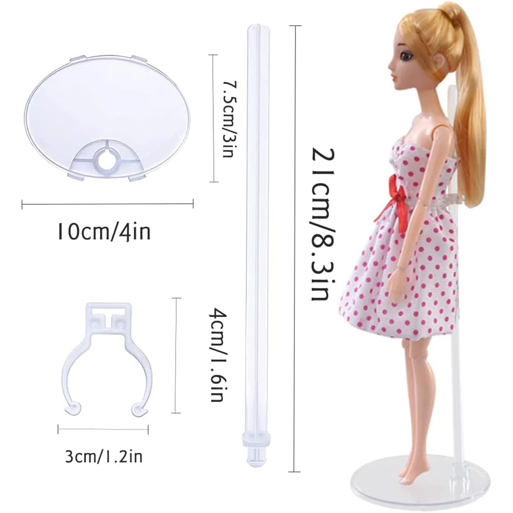 5 Pcs Plastic Doll Stand Figure Display Holder Model Furniture Accessories For Doll House Decor Kids Pretend Play Toys Gifts