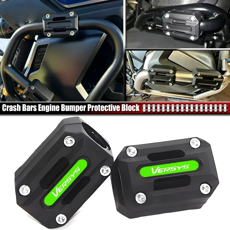 Fit For Versys650 Versys1000 All years Versys300X 2023 VERSYS Crash Bars Engine Bumper Protective Block 22MM 25MM 28MM