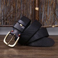 3.8CM Solid Copper Pin Buckle Belt Male Serpentine Belts Cowskin Male Snakeskin Grain Belt Fashion Genuine Leather Jeans Belts