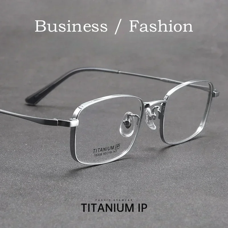 

Ультралегкие квадратные очки с диоптриями, мужские оправы Ollymurs, деловые ретро-очки из чистого титана, роскошные оптические очки