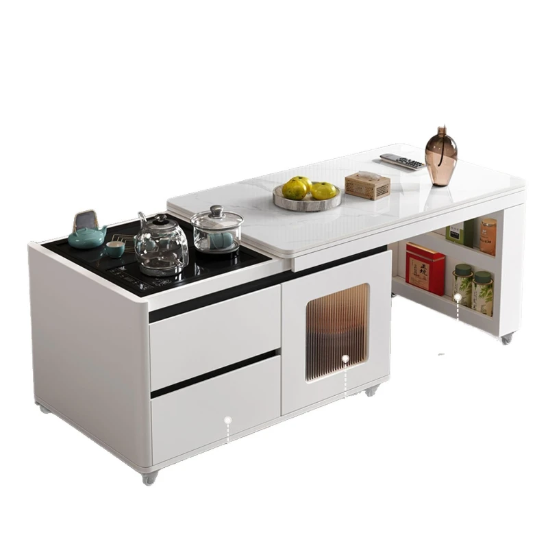 Intelligent lifting coffee table with boiling water function Electric lifting coffee table Mobile tea table Multifunctional