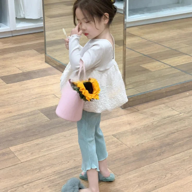 

Children's Clothing New Fashionable Girls' Autumn Outfit Set Doll Shirt and Leggings Two-Piece Set Trendy
