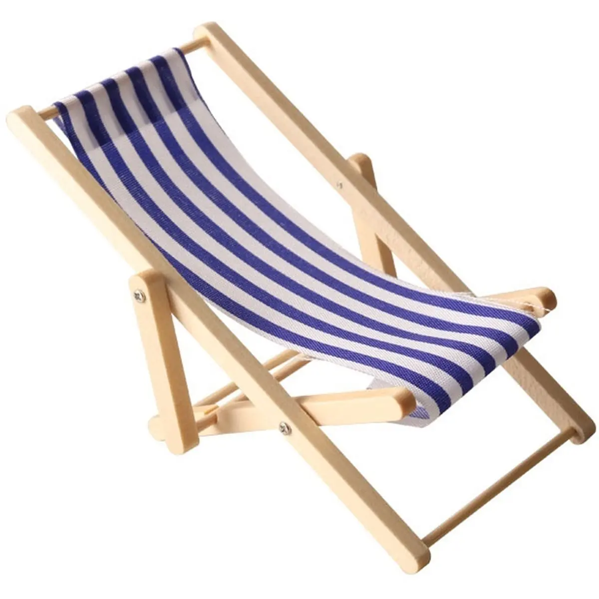 4pcs Mini Furniture Accessories, Wooden Beach Chairs (Red, Blue, Yellow, Green),Miniature Model,Suitable for DIY