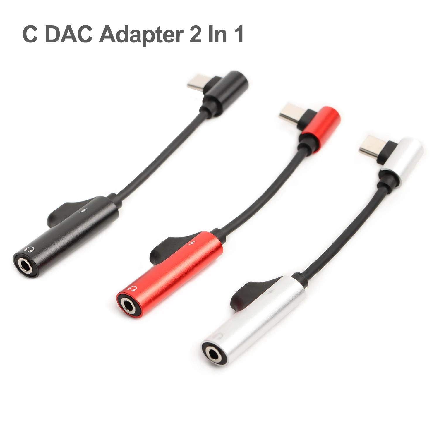 C DAC Adapter 2 In 1 USB Type C To 3.5 Earphone Adapter Jack Audio 2-in-1 Earphone AUX For Mobile Phone Cable Type-c To 3.5mm