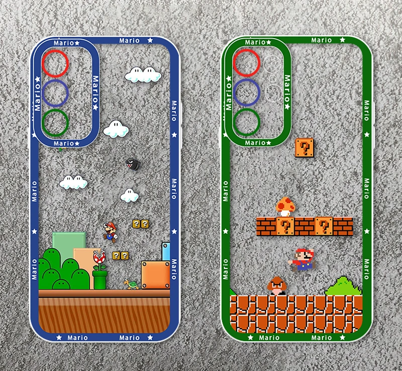 Cartoon Game Super Mario For Samsung Galaxy S23 S22 S21 S20 Pro FE Ultra A23 A52 A53 A71 Angel Eyes Transparent Phone Case