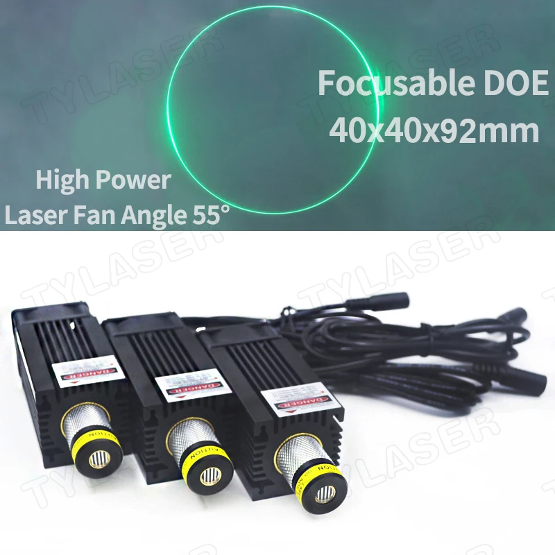 DOE 1 Ring High Power 80mw-1W 520nm Green Laser Module Laser Bird Repeller Ddiode Lasers with Cooling Fan