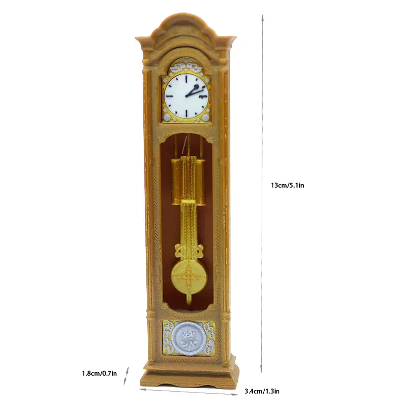 1/12 ドールハウスレトロスタンディングクロックグランドファーザークロックモデルドールハウスリビングルーム家具装飾ドールハウスシーンオーナメント