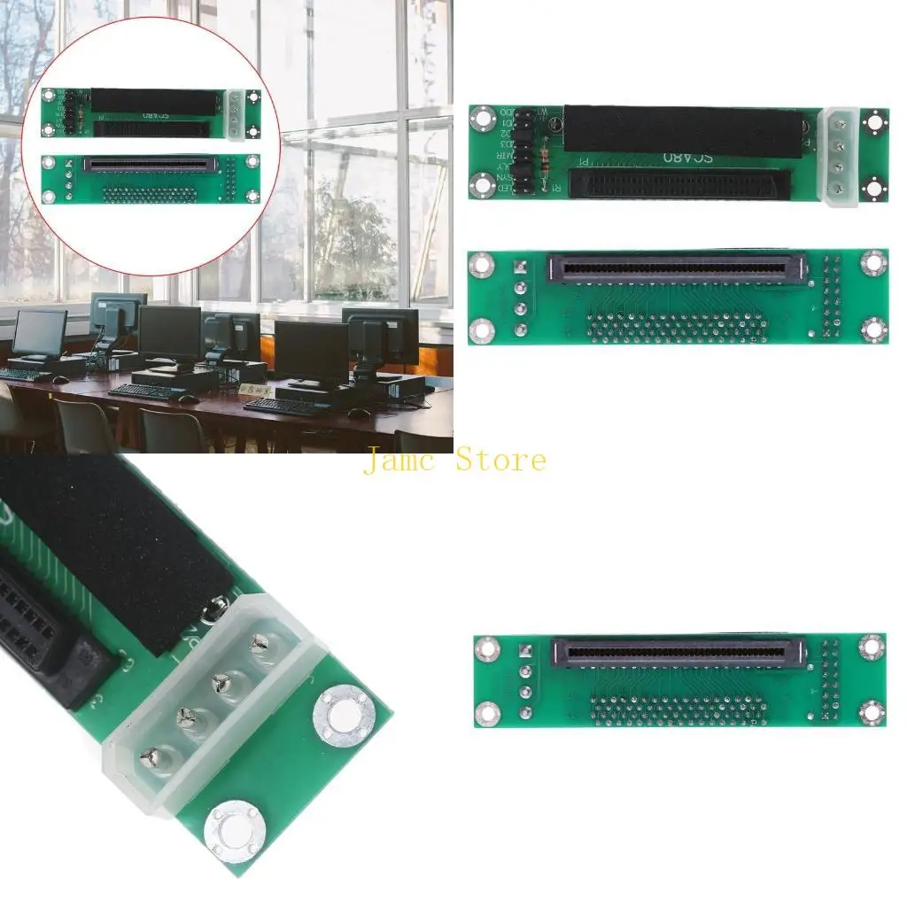 LX0B SCSI 80-pin, to 68-pin Adapter Card Transmit Data for Mini 50 Pin IDE Hard Disk Adapter Mini Computer Accessories