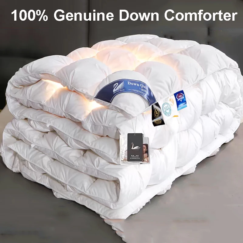 

Duvets 100% White Goose Down Quilt 1.5*2/1.8*2.2/2*2.3m Velvet Comforter Soft Thick Warm Winter Quilt Hotel Spring Autumn Period