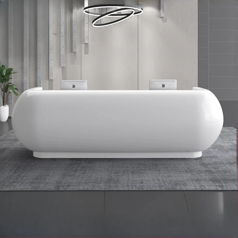

Welcome Front Desk Reception Desks White Light Luxury Modern Drawers Reception Desks High-end Shop Escrivaninha Office Furniture
