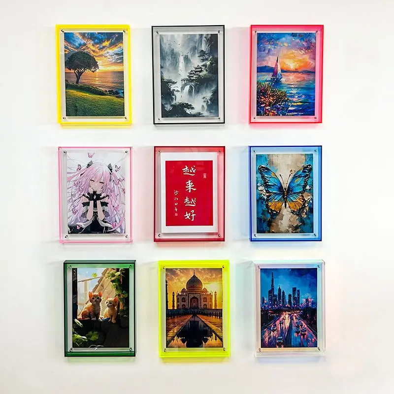 Color Translucent Acrylic Photo Frame Integrated Oil Painting Picture Frame Wall Hanging Table Setting Wedding Photos Wall Decor