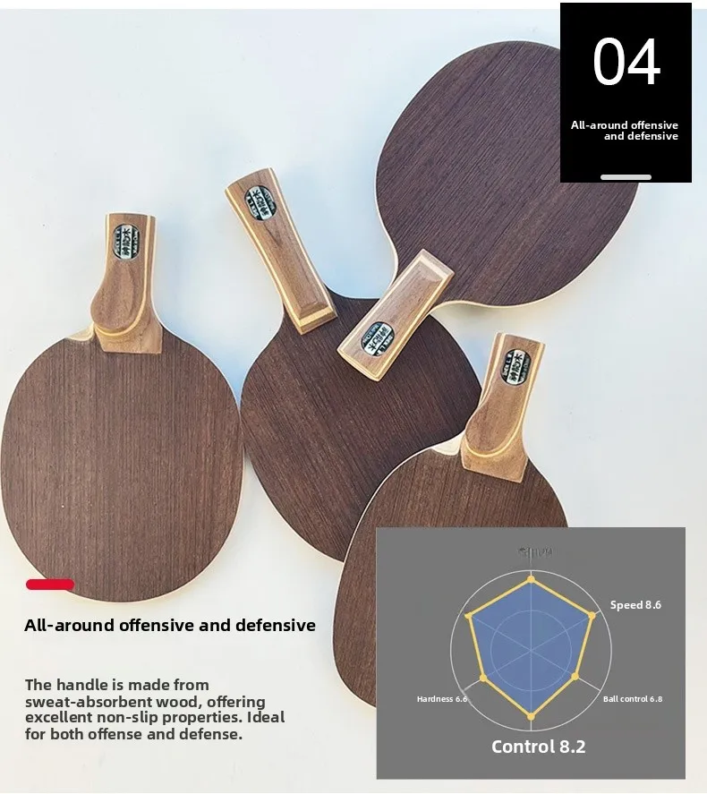 

Profional Dragon Wood Titanium Fiber Pong Paddle Fast Atta Arc Circle No Handwear Straight Sma Horizontal ot