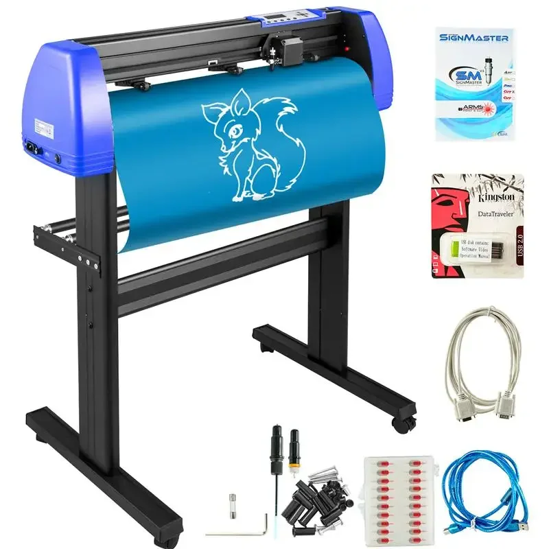 

2025 34 Inch Vinyl Cutter Machine With Floor Stand Vinly Sign Cutting Plotter Starter Kits Software Adjustable Force Speed