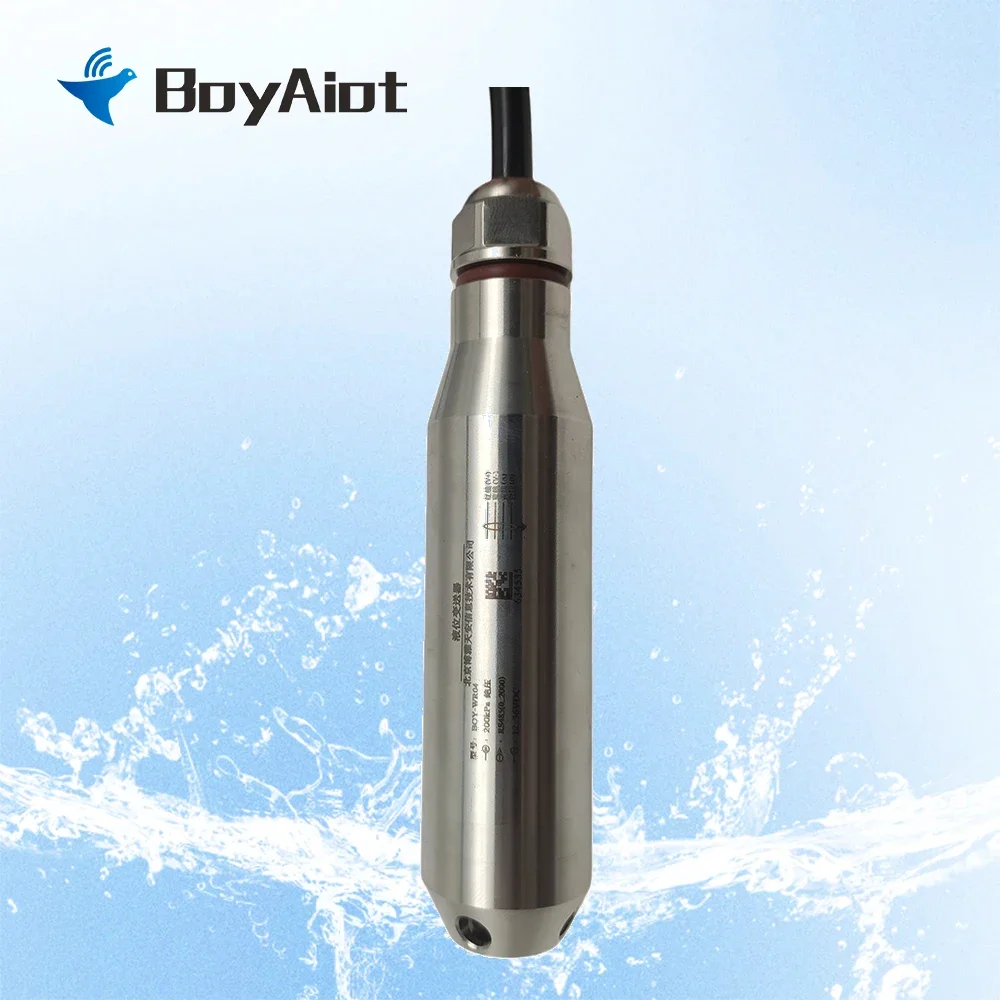 BOY-WR04-S Hot Sale Stainless Steel Submersible Water Level Sensor Probe Static Pressure Throw-in Level Gauge Pool Tanks