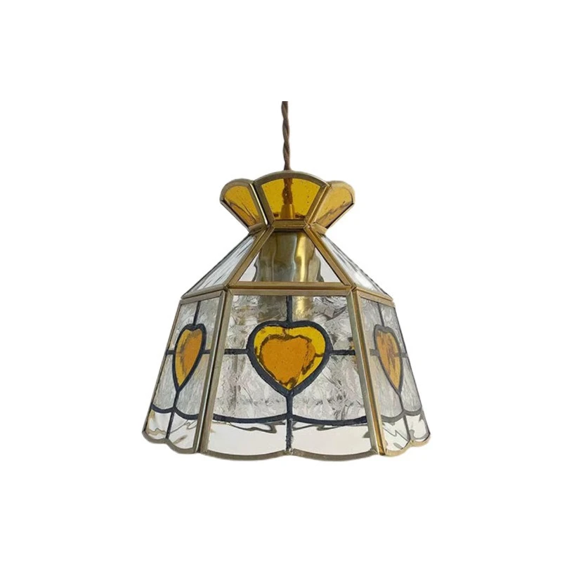 

American retro brass small chandelier bedroom bay window bedside lamp