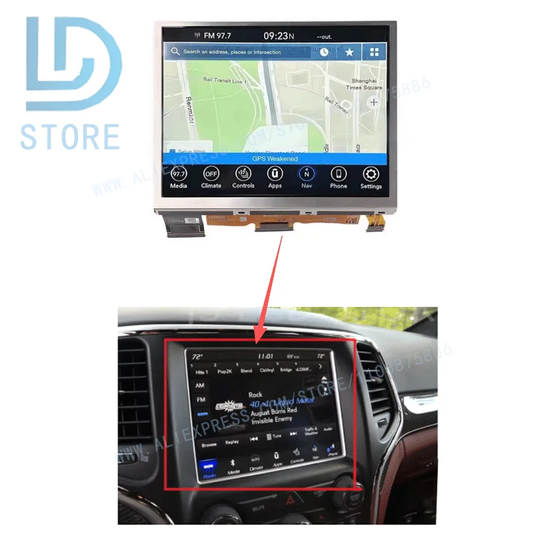 

8.4 inch Uconnect LCD Touch Screen TRULY TDO-XGA0840J00001-V5 LMB5J00001-V4BL-A for Je-e-p Chr-ysler Dod-ge 2019-2023