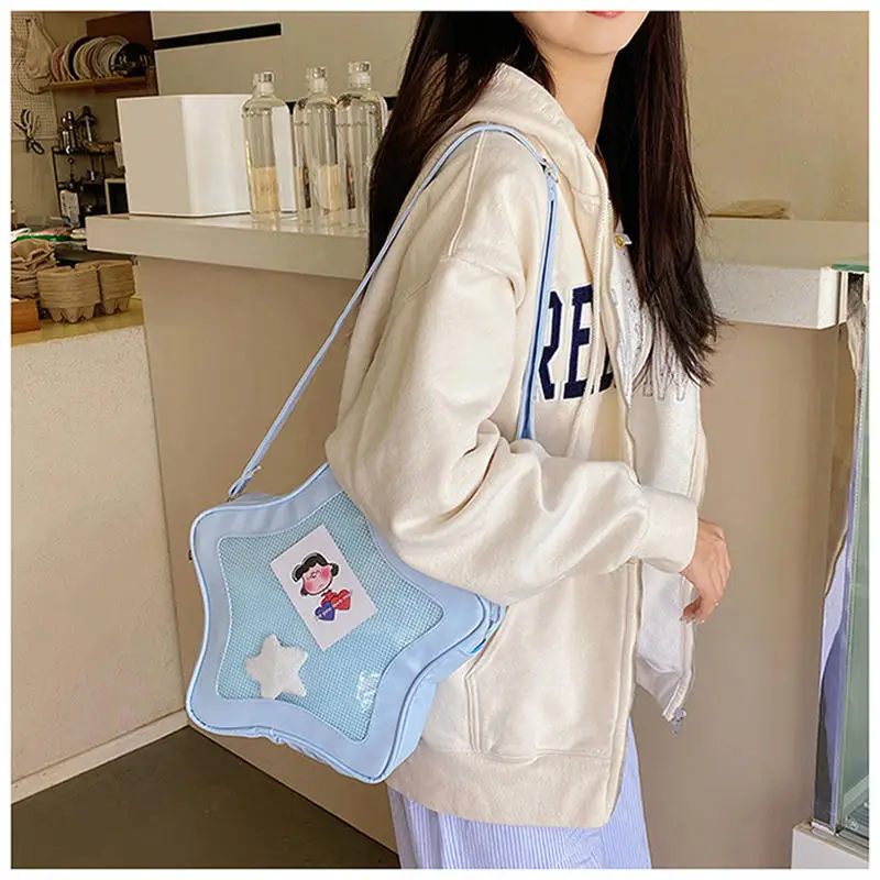 Süße Kawaii Ita Tasche Original Anime Fünfzackiger Stern Zweidimensionale Umhängetasche Street Fashion Ulzzang Schulter für Mädchen – Detail 5
