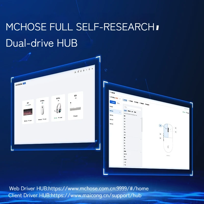 MCHOSE L7 Ultra Mouse Small Hand Grasping E-Sports Game Three Mode Pro Wireless Bluetooth Paw395 Lightweight Ergonomic Mouses