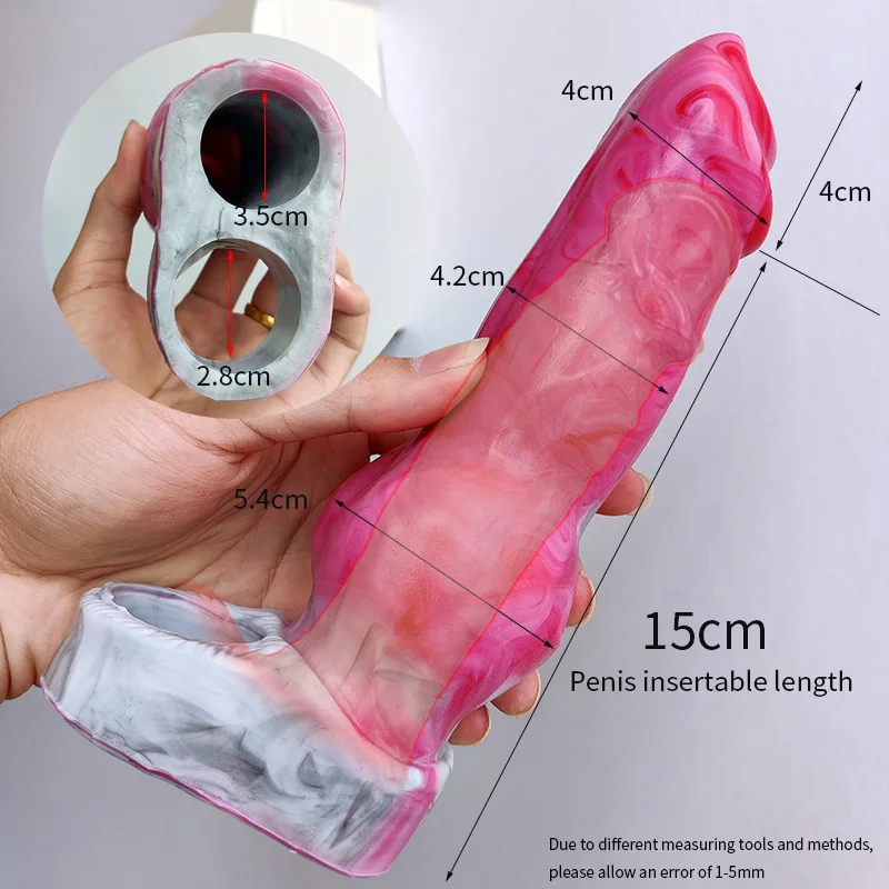 Realistic Dog Knot Penis Sleeve Gory Meat Fantasy Animal Cock Extender Soft Silicone Sex Toy For Couples Dick Cover BDSM Game