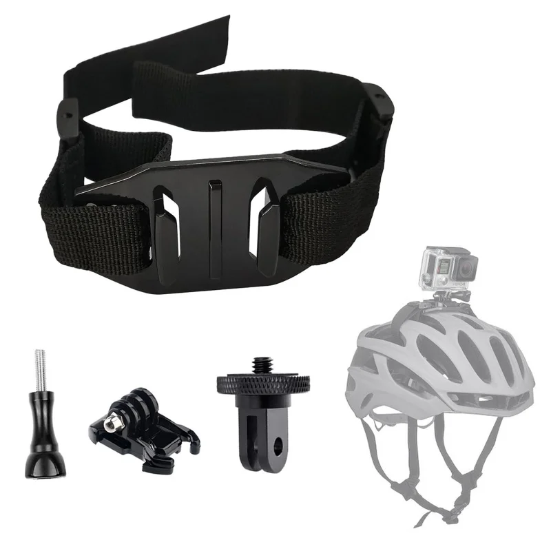 Action Camera Accessories Adjustable Bike Helmet Strap Head Belt Mount Holder Adapter for GoPro Hero Insta360 SJCAM AKASO DJI