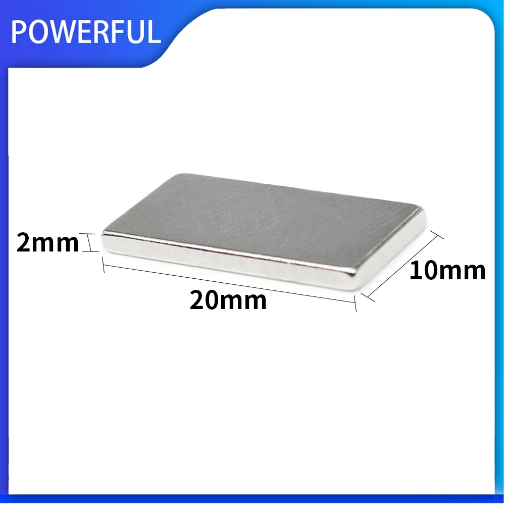 

5/10/20/50/100/150PCS 20x10x2 Block Search Magnet N35 Rectangular Strong Powerful Magnets 20x10x2mm Neodymium Magnet 20*10*2