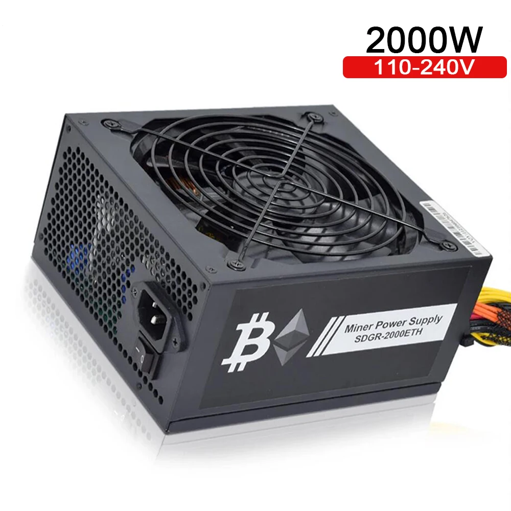 

2000W PSU Power Supply For Computer 8 Video Card Mining Bitcoin Miner ATX PC 110V-220V ETC RVN