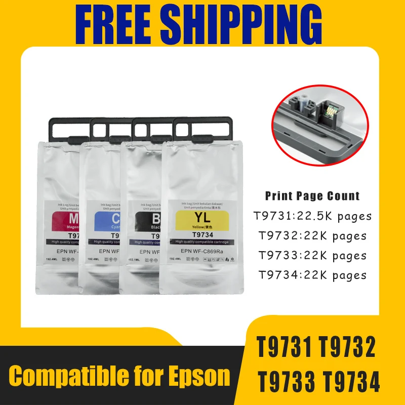 T9731 T9732 T9733 T9734 Compatible ink cartridge ink bag for Epson For WF-C860 Series WF-C869 Series WF-C869R WF-C869RDTWFC