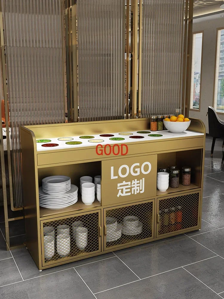 Simple and modern self-service seasoning table hot pot restaurant