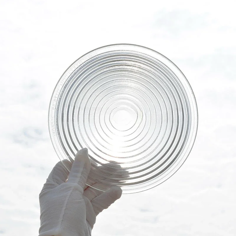 Durchmesser 80-300mm Runde Borosilikatglas-Fresnel-Linse für Bühnenlampen Vergrößerungsglas Gewindelinsen
