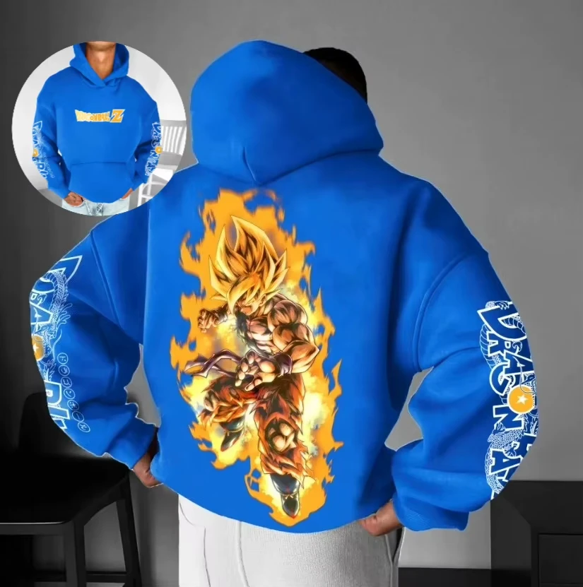 Anime-Hoodie Dragon Ball Harajuku 2025, neue Streetwear-Herren-Herbst- und Winter-Kapuzenpullover, übergroße Damen-Langarm-Unisex