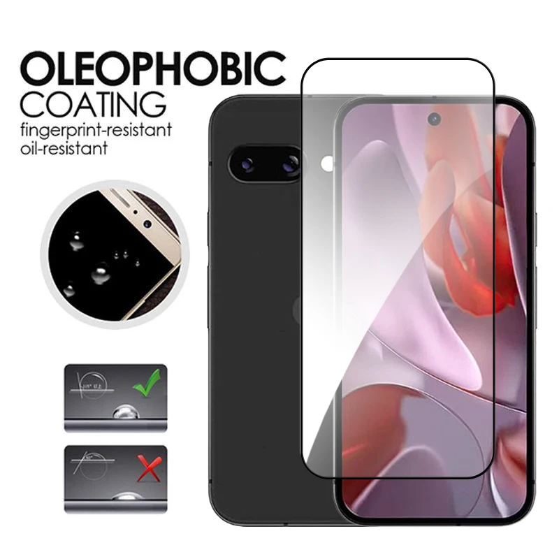 6in1 لجوجل بكسل 9A الزجاج ل بكسل 9A الزجاج المقسى 6.3 بوصة غطاء كامل الغراء HD واقي للشاشة لفيلم عدسة بكسل 9A