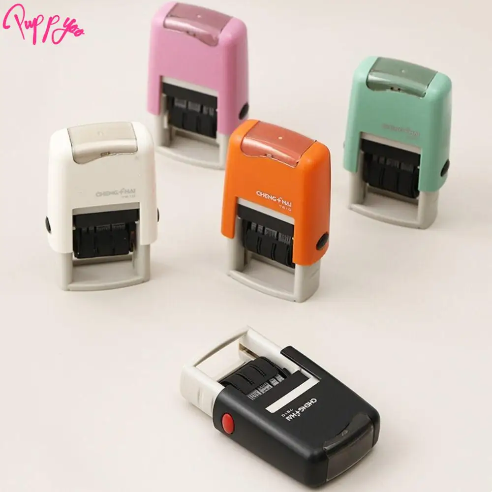 Automatic Ink Return Date Stamps English Version Handle Account Self-Inking Stamps DIY Craft Smooth Running Date Wheel Stamp