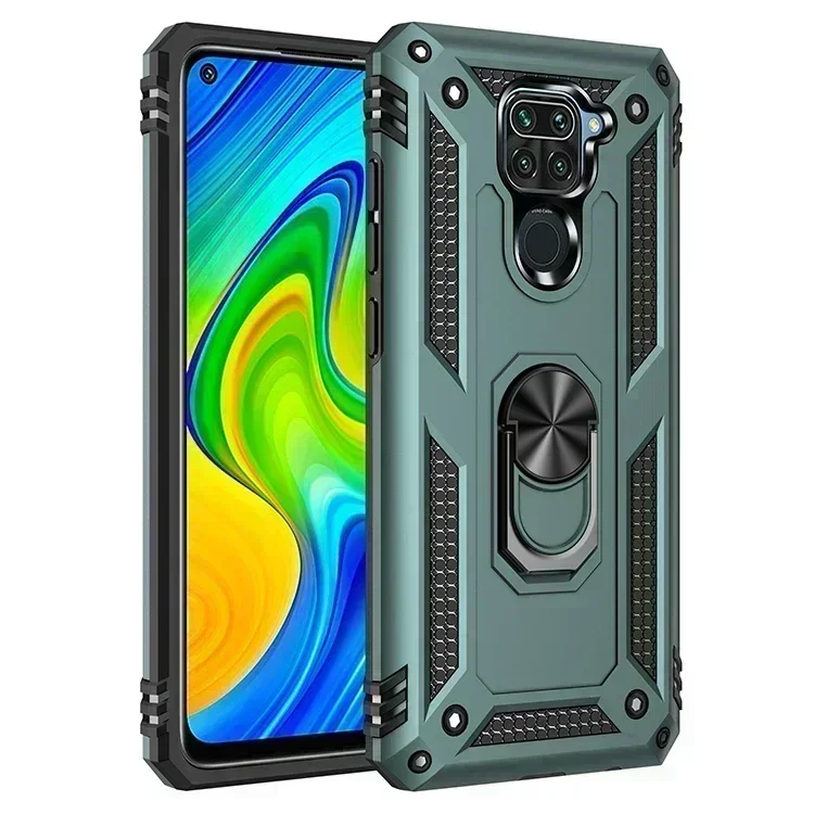 Armor Shockproof Phone Case For Xiaomi Pocophone Poco X3 NFC Redmi Note 9 9S Pro MAX Anti-Fall Finger Ring Holder Magnetic Cover