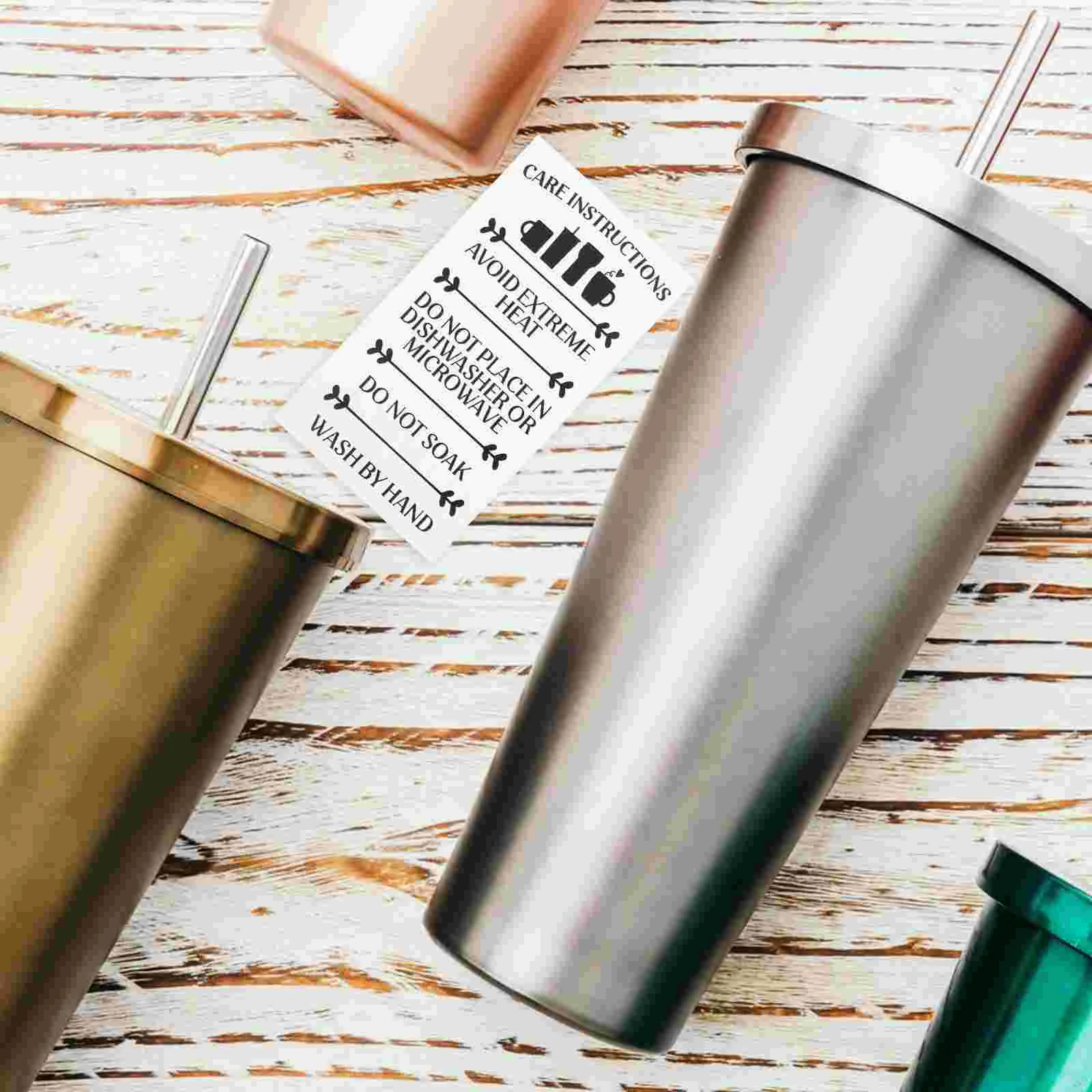 50-delige glazen instructiekaartlabels Tumbler-verzorgingskaarten Papier Kleine gids Praktische beker Zakelijke benodigdheden