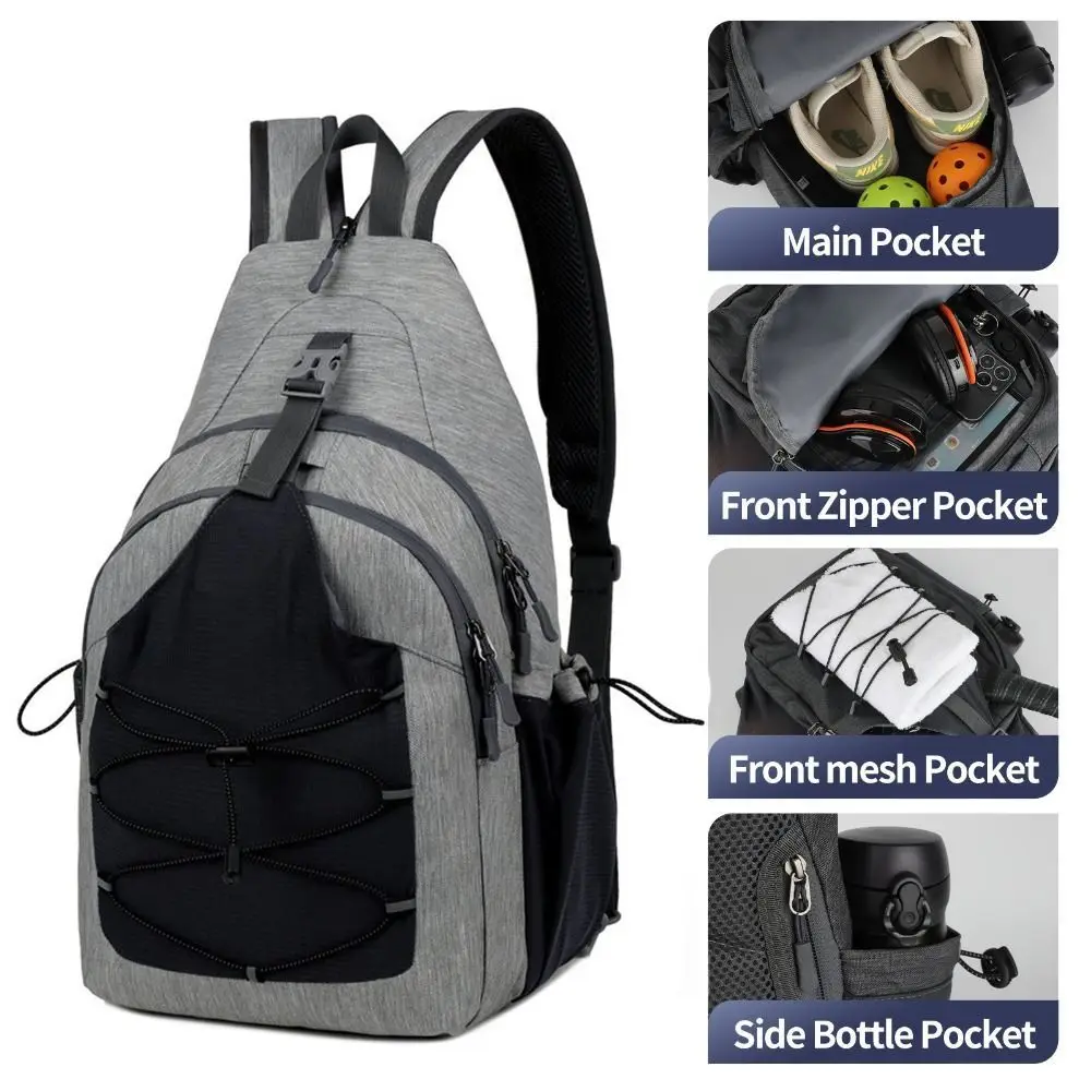 Large Capacity Pickleball Rackets Backpack Holds 2 Rackets Adjustable Pickleball Paddle Bag Lightweight with Hanging Hook