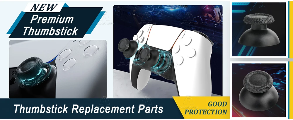 PS5 Controller Thumbstick Premium Ersatzteile Anti-Verschleiß Rutschfestes ABS + Gummi Joystick Analog Stick Langlebiges Zubehör – Detail 1