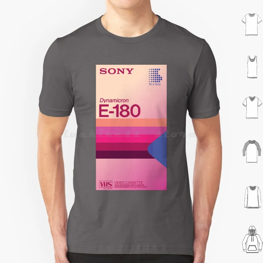 Vaporwave Vhs Dynamicron E-180 T Shirt Big Size 100% Cotton Vhs Film Movie Retro Video Retrowave Vaporwave Synthwave 80S