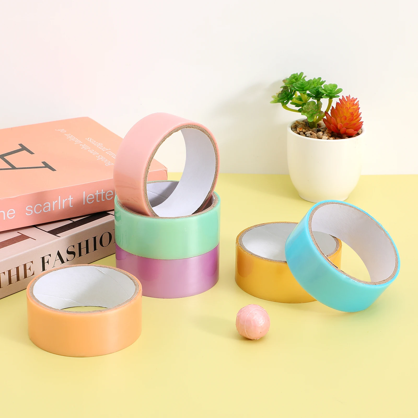 

Sticky Ball Tape Colorful Tapes Waterproof Diy Funny Colored Craft Adhesive for Kids Carpet Decor Thin Plastic Adhesive