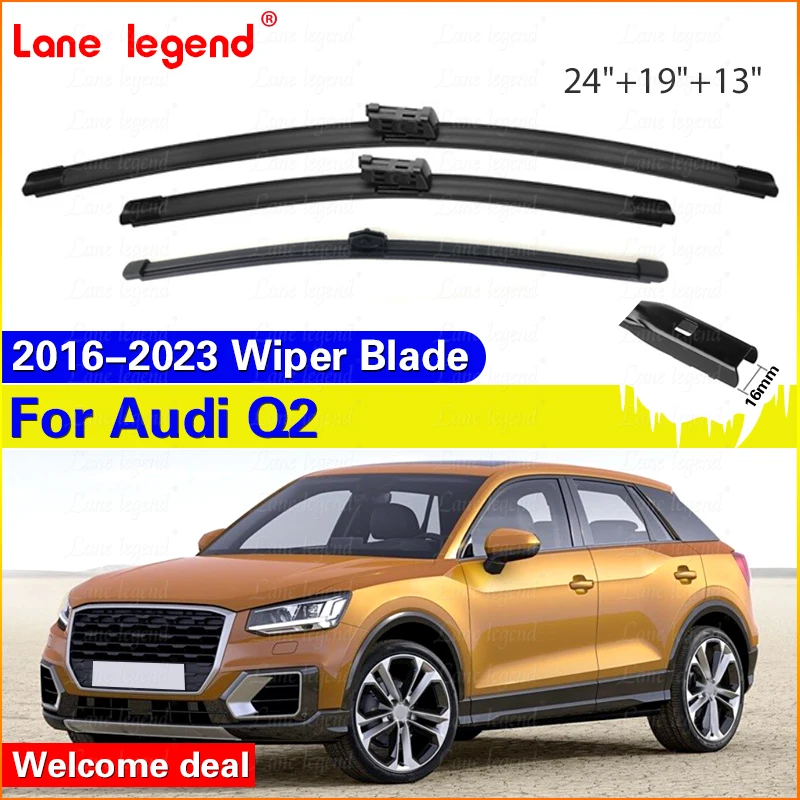 For Audi Q2 2016 - 2023 Front Rear Wiper Blades Windshield Windscreen Window Rain Brushes 2017 2018 2019 2020 2021 24