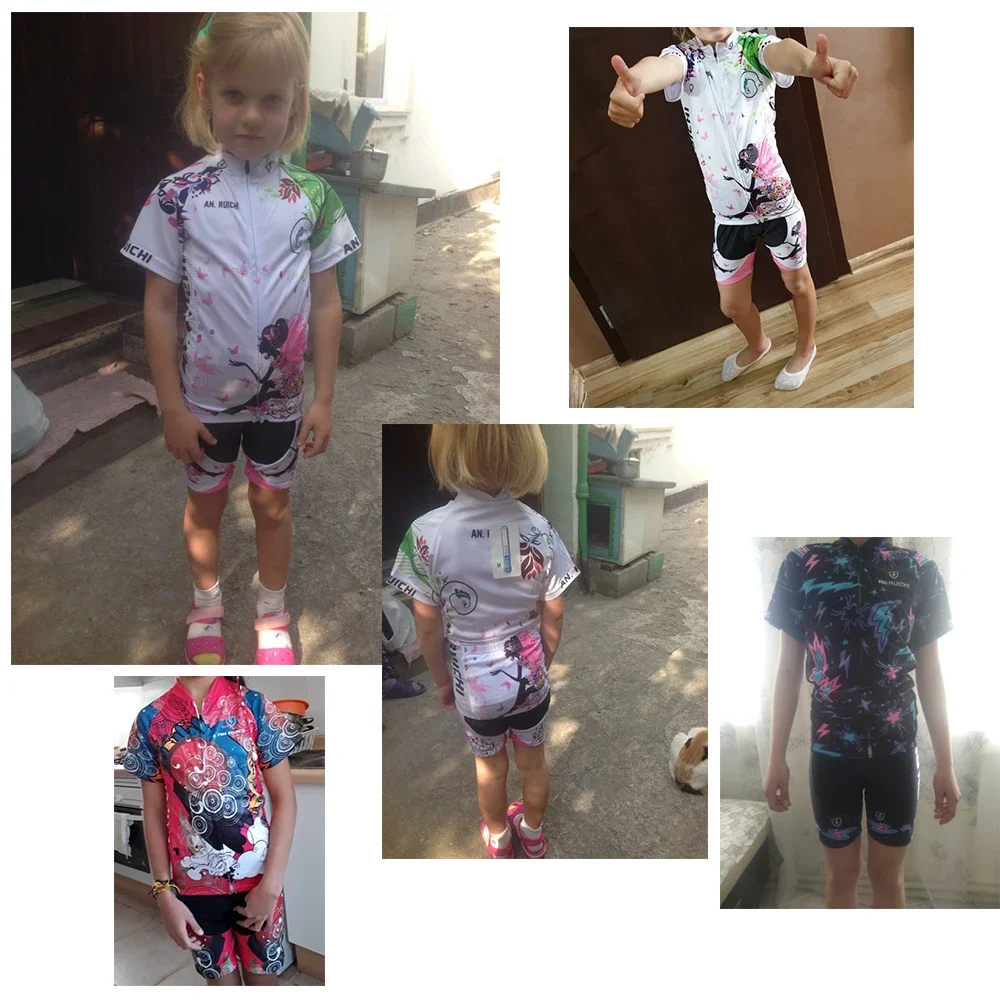 Breathable Cycling Clothing for Kids, Cartoon Cat Jersey, Summer Anti-Pilling Bike Clothing, Balance Bicycle Shirt, Girls, 2025