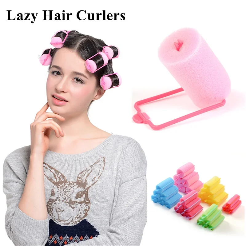 Lazy Hair Curlers No Heat Curling Rod No Heat Sponge Hair Rollers Sleeping Soft Curls Bar Wave Formers DIY Hair Styling Tools