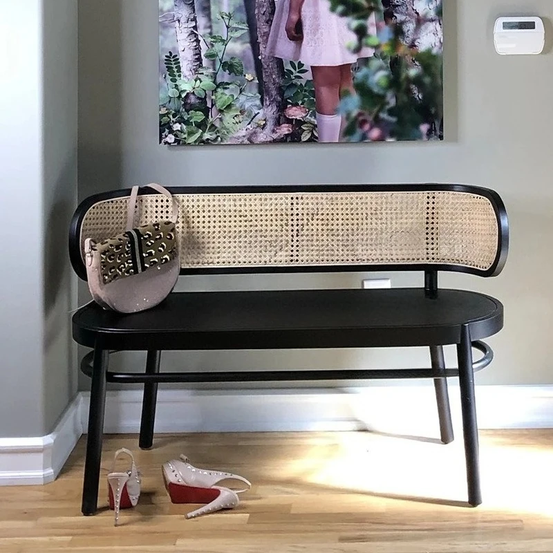 

Ретро-скамья, интернет-знаменитость, скандинавская антикварная домашняя дверь из ротанга, табурет для пеленания обуви из цельного дерева, длинный табурет у стены