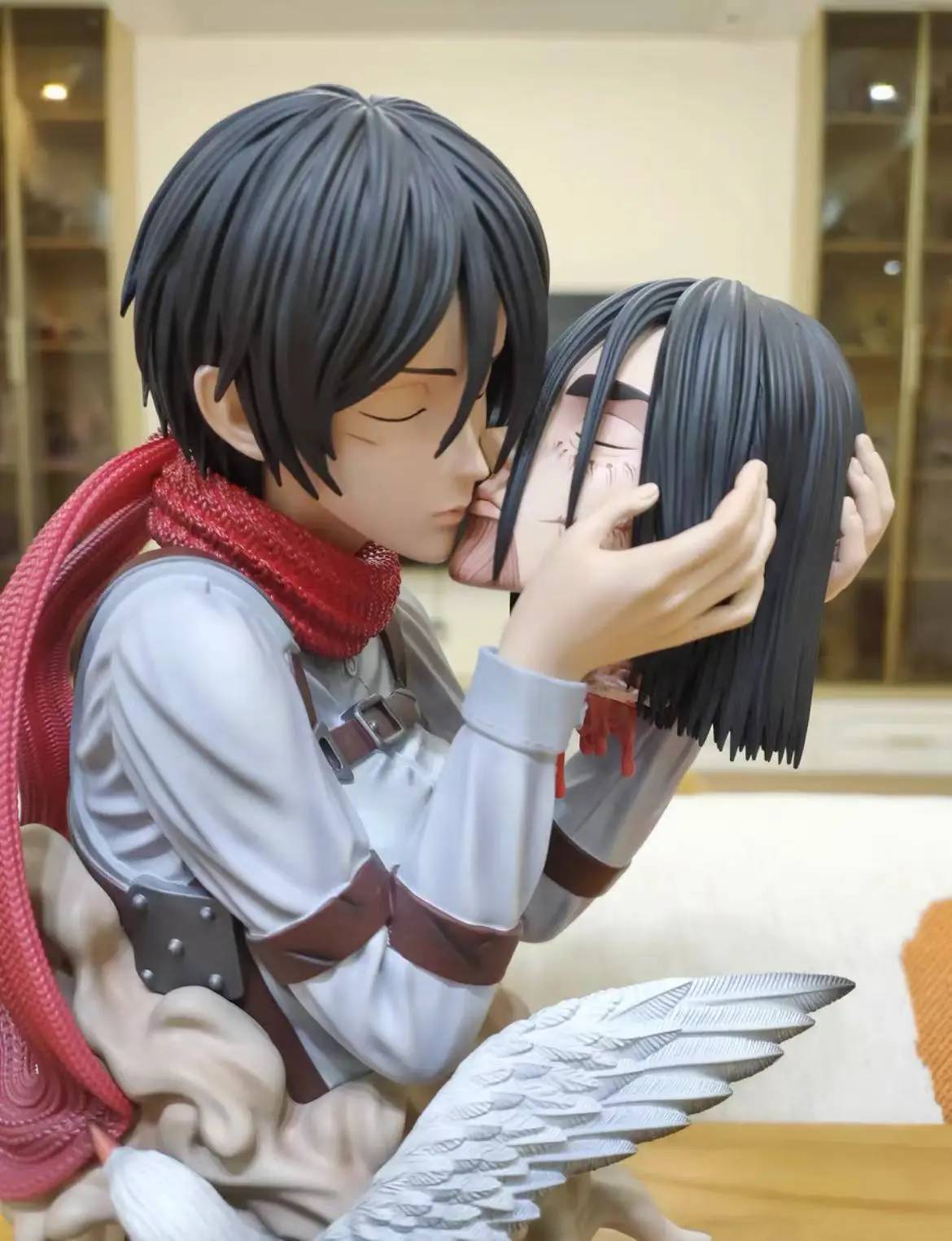 In Stock 100% Original LC STUDIO GK Figure Attack on Titan Kiss of Death Mikasa·Ackerman Hold Eren Jaeger Head