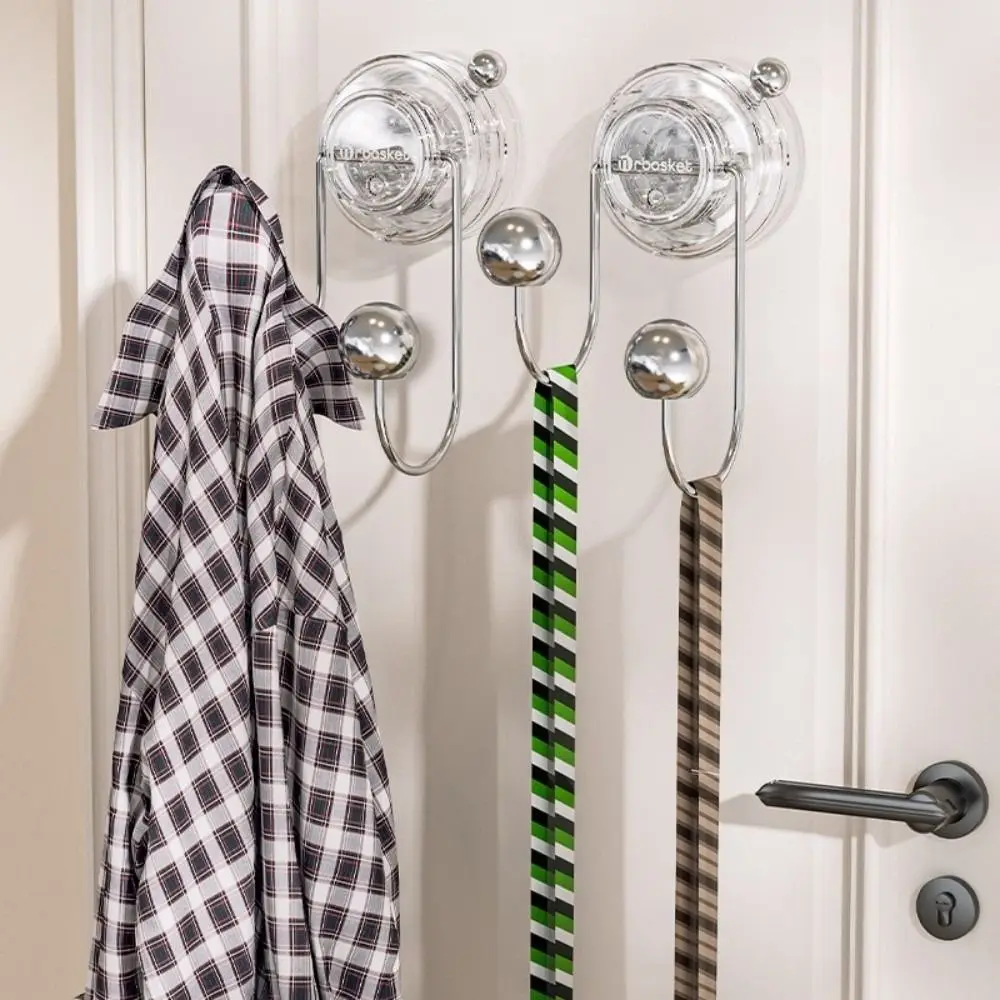 

Reusable Wall Hanging Suction Cup Hooks INS Double Hooks Coat Hanger Decorative No-punch Clothes Storage Rack Kitchen