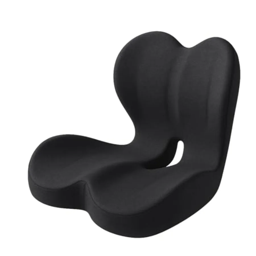 

Memory Foam Seat Cushion for Truck Driver and Car Driving - Ergonomic Driver Seat Lab Cushion with Lumbar Support, Adjustable S