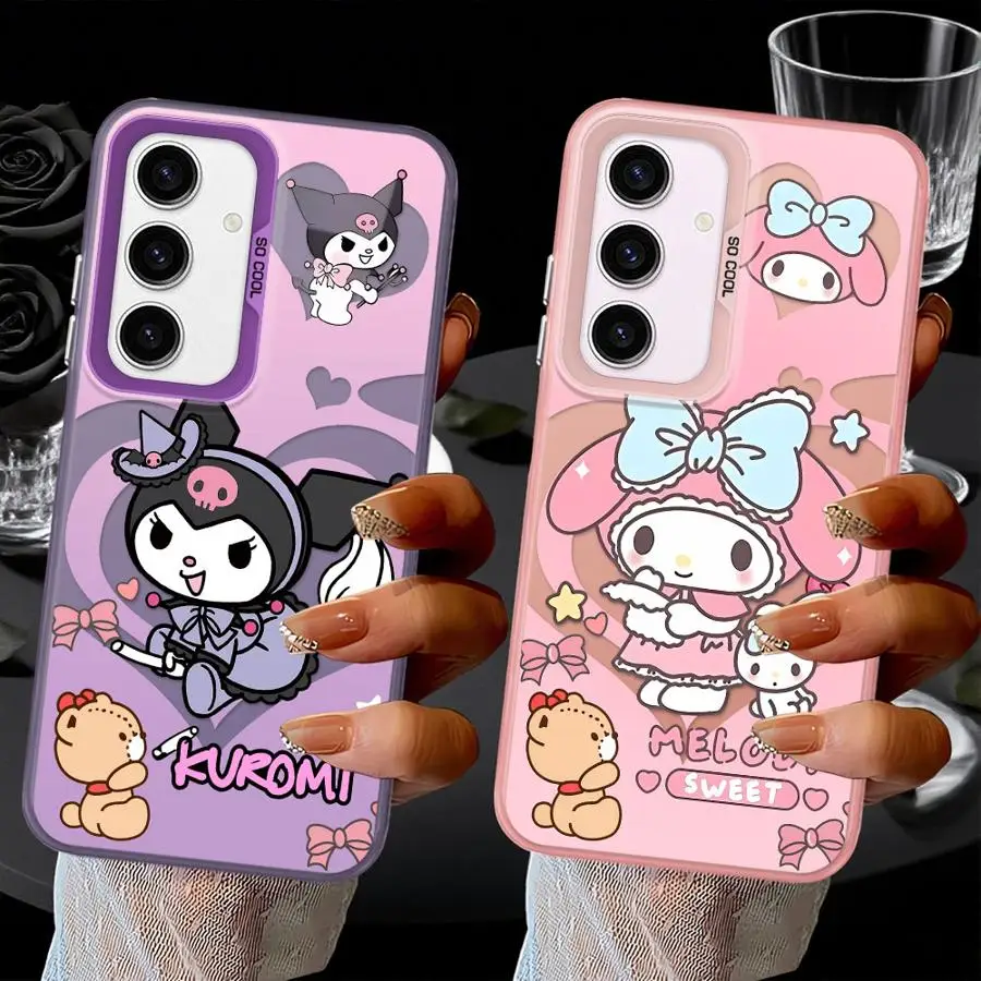Cartoon Kuromi My Melody Case for Samsung Galaxy A51 A56 A35 A55 A53 A73 A71 A72 A54 A26 A36 A52 Soft Cover