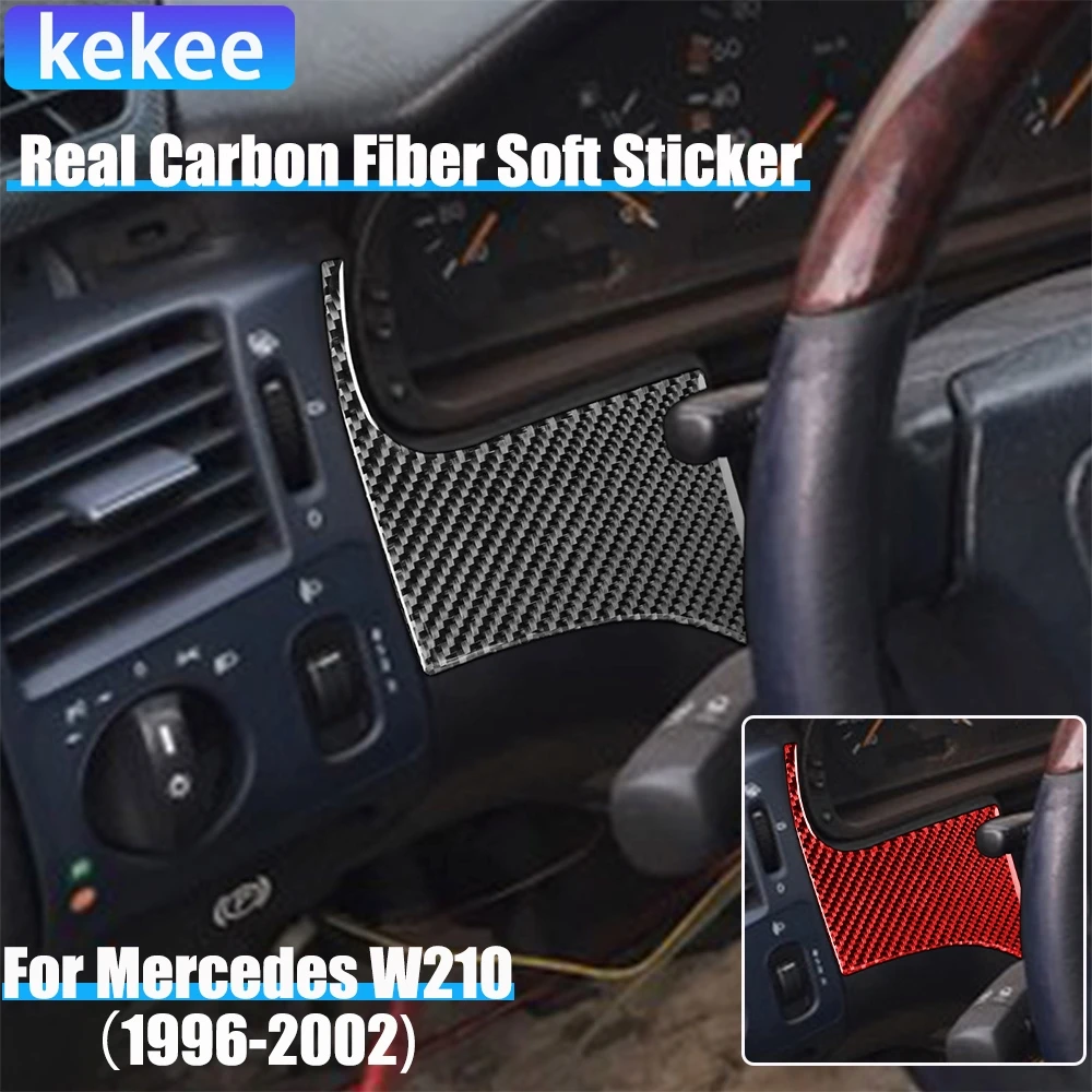 Carbon Fiber Car Accessories Driver Side Trim Cover Soft Sticker For Mercedes W210 E Class 1996 1997 1998 1999 2000 2001 2002