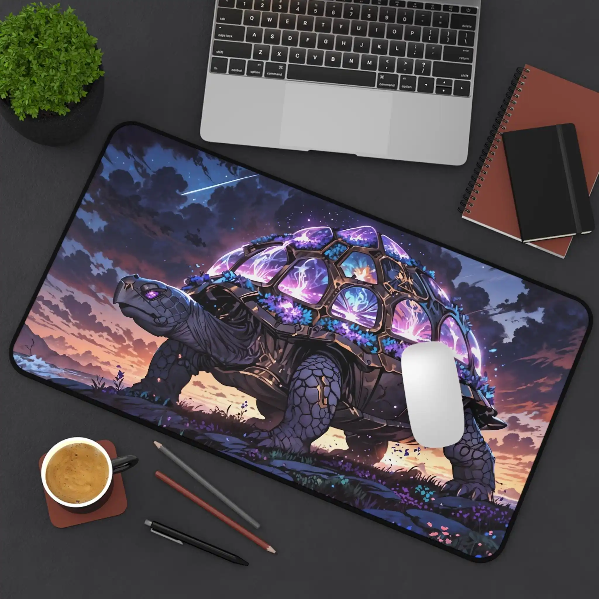Cute Turtle Table Mat, Cute Animal Mouse Pad, Funny Grandpa Gift, Desktop Decoration, XXL Game Mat, Player Birthday Gift