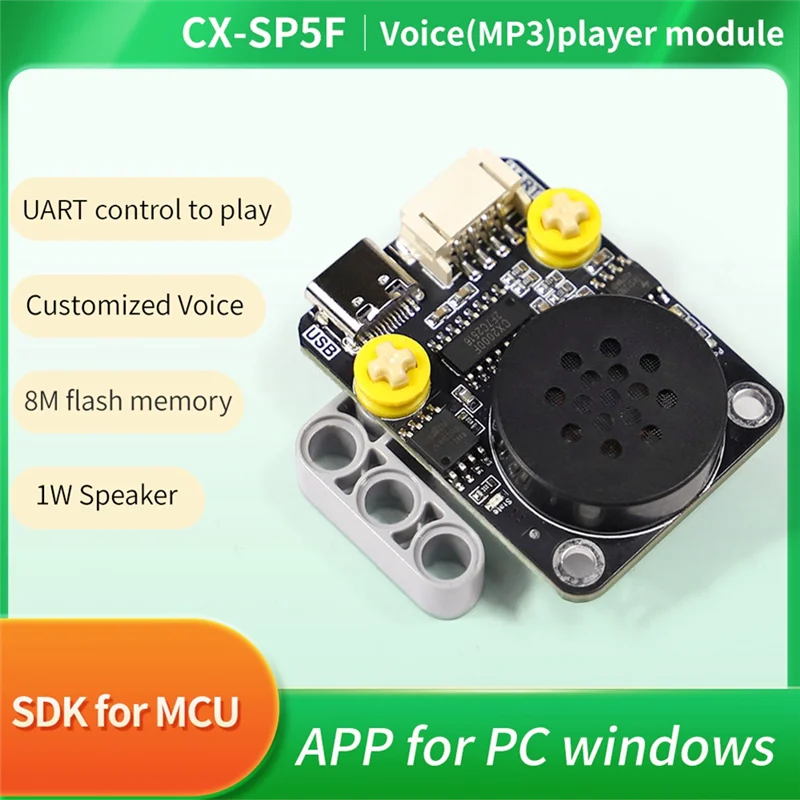 

【Домашние инструменты!】CX-SP5F Модуль воспроизведения голоса MP3 UART Управление последовательным портом Интеллектуальная голосовая трансляция Модуль голосового проигрывателя MP3
